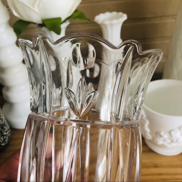 Clear Cut Glass Vase 7” Tall - Picture 2 of 4
